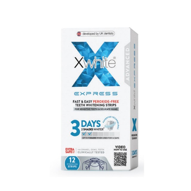 XWhite Express 3 Days 12ταινίες (Επαγγελματικές Ταινίες Λεύκανσης Δοντιών για 2 Φορές Ταχύτερη Λεύκανση)