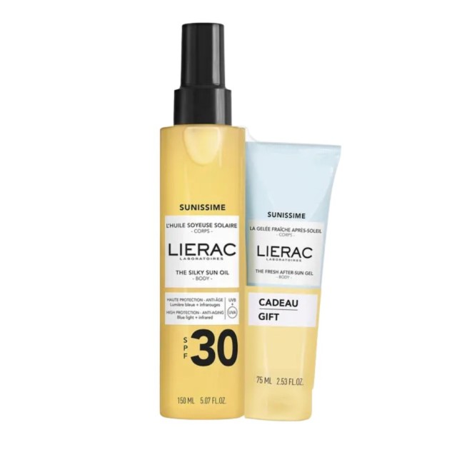Lierac SET Sunissime The Silky Sun Body Oil SPF30 150ml & ΔΩΡΟ Sunissime The Fresh After Sun Gel 75ml (ΣΕΤ με Αντηλιακό Λάδι Σώματος & ΔΩΡΟ Τζελ για Μετά τον Ήλιο)