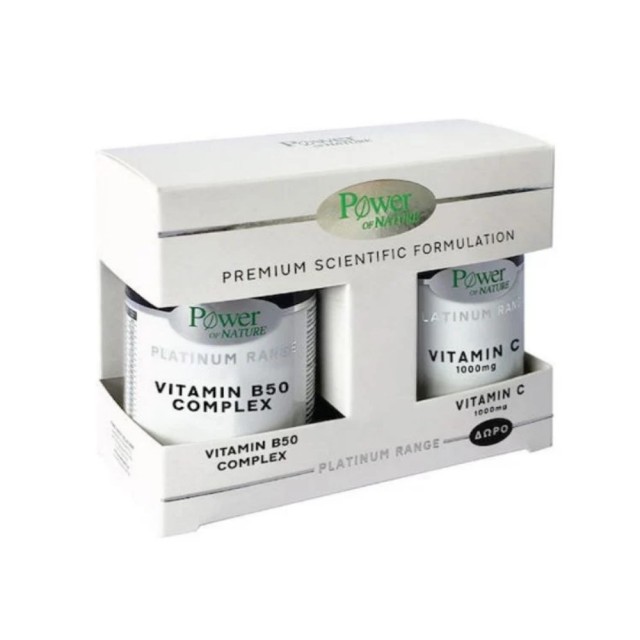 Power Health Platinum SET Vitamin B50 Complex 30caps & GIFT Vitamin C 1000mg 20tabs