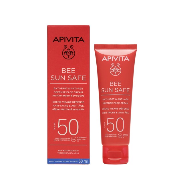 Apivita Bee Sun Safe Anti Spot & Anti Age Defense Face Cream SPF50 50ml (Αντηλιακή Κρέμα Προσώπου Κατά των Πανάδων & Ρυτίδων)