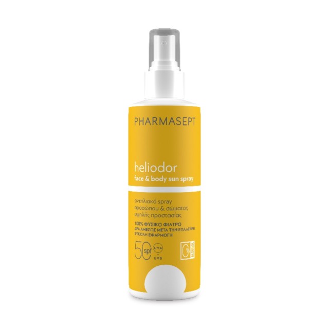 Pharmasept Heliodor Face & Body Sun Spray SPF50 165gr (Αντηλιακό Spray Προσώπου & Σώματος Υψηλής Προ