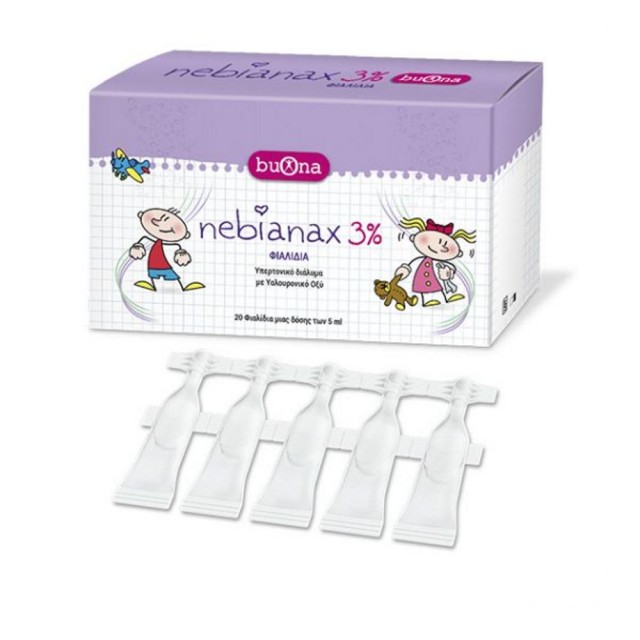 Buona Nebianax 3% 20ampx5ml (Υπερτονικό Αλατούχο Διάλυμα με Υαλουρονικό Οξύ για Βρέφη & Παιδιά) 