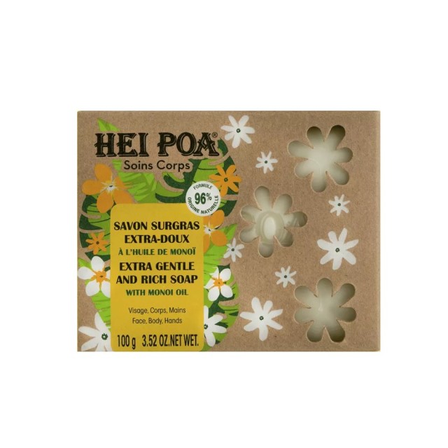 Hei Poa Extra Gentle & Rich Soap 100gr (Σαπούνι για Πρόσωπο, Σώμα & Χέρια)