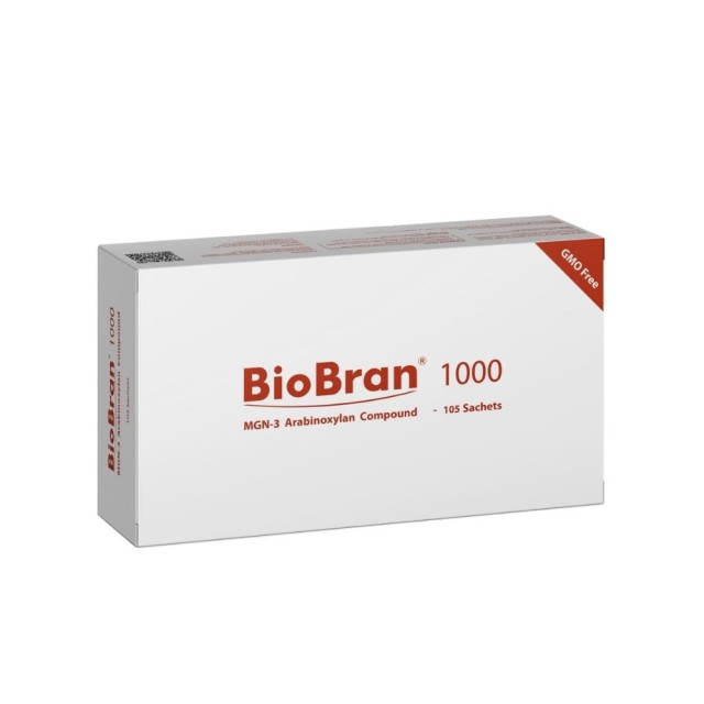 BioBran 1000mg MGN-3 Arabinoxylan 105 sachets (Συμπλήρωμα Διατροφής με Σύμπλεγμα Αραβινοξυλάνης Πίτουρου Ρυζιού για Ενίσχυση του Ανοσοποιητικού)