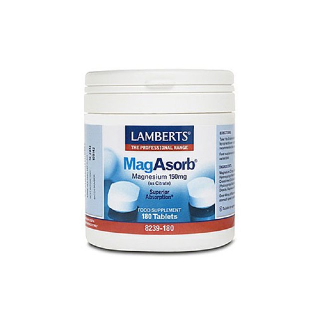 Lamberts MagAsorb 150mg 180tabs (Συμπλήρωμα Διατροφής με Κιτρικό Μαγνήσιο)