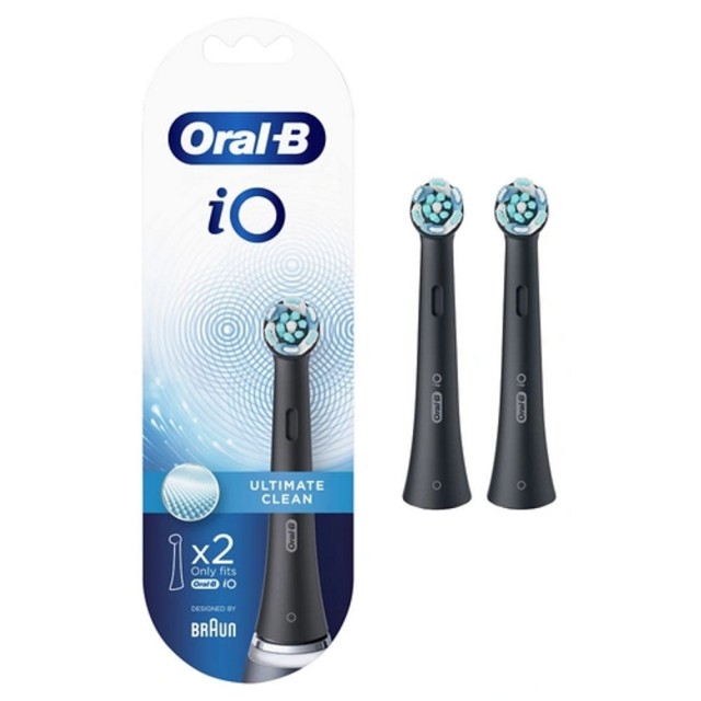 Oral-B iO Ultimate Clean Replacement Brush Heads Black 2pcs