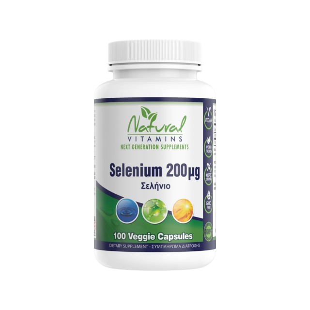 Natural Vitamins Selenium 200mcg 100caps