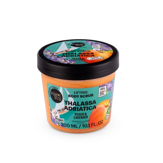 Natura Siberica Organic Shop Lifting Body Scrub Thalassa Adriatica with Peach & Lavender 300ml