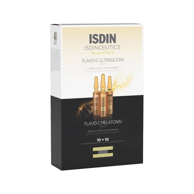 Isdin Flavo-C Day & Night Set 10x2ml + 10x2ml (Αντιοξειδωτικός Ορός Καθημερινής Χρήσης σε Αμπούλες)