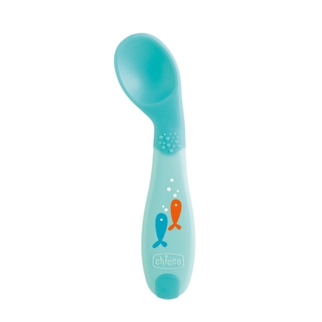 Chicco Babys First Spoon Blue 16100-20 8m+ (Κουτάλι Σιλικόνης Αρχής Σιέλ 8m+)