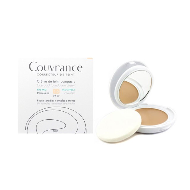 Avene Couvrance Compact Fini Mat Porcelaine 1.0 SPF30 10gr (Make Up σε Κρεμώδη Υφή) 