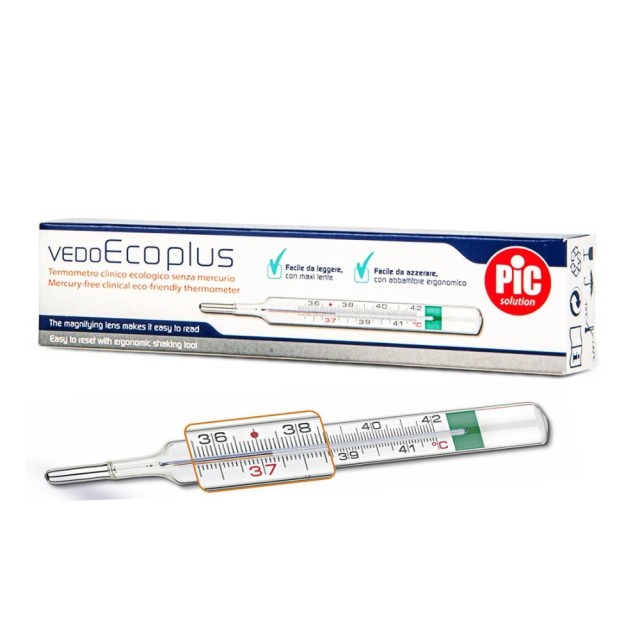 Pic Solution VedoEcoplus Thermometer (Οικολογικό Θερμόμετρο Χωρίς Υδράργυρο με Μεγεθυντικό Φακό)