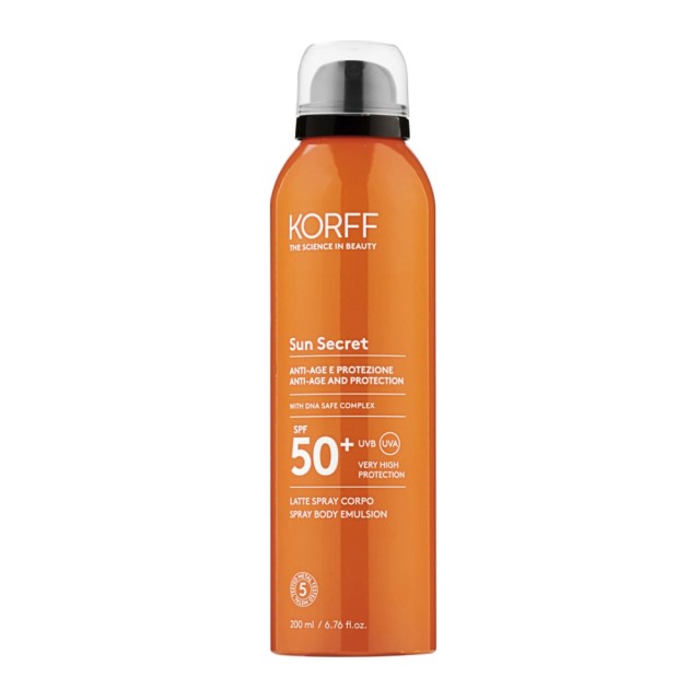 Korff Sun Secret Spray Body Emulsion SPF50+ 200ml (Αντηλιακό Γαλάκτωμα Σώματος Πολύ Υψηλής Προστασίας)
