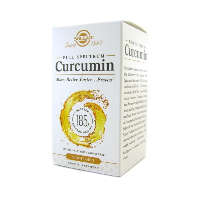 Solgar Full Spectrum Curcumin 30softgels (Μνήμη, Αρθρώσεις, Πέψη)