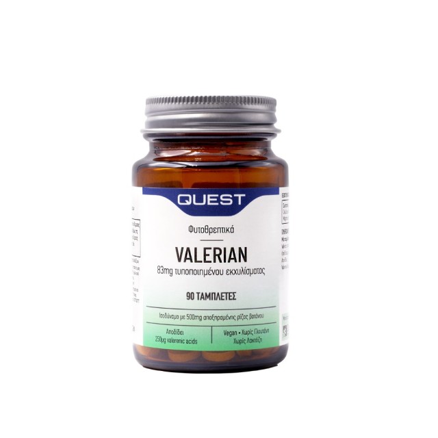Quest Valerian 83mg Extract 90tabs (Συμπλήρωμα Διατροφής Βαλεριάνα)