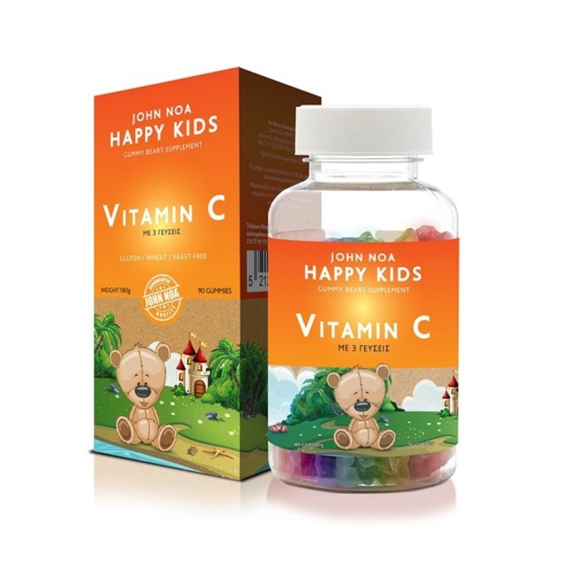 John Noa Happy Kids Vitamin C 90ζελεδάκια (Παιδική Βιταμίνη C σε Ζελεδάκια με Γεύση Φρούτων)