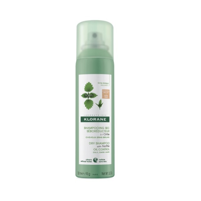 Klorane Ortie Dry Shampoo With Nettle Oil Control 150ml (Ξηρό Σαμπουάν με Τσουκνίδα για Σκούρα Λιπαρ