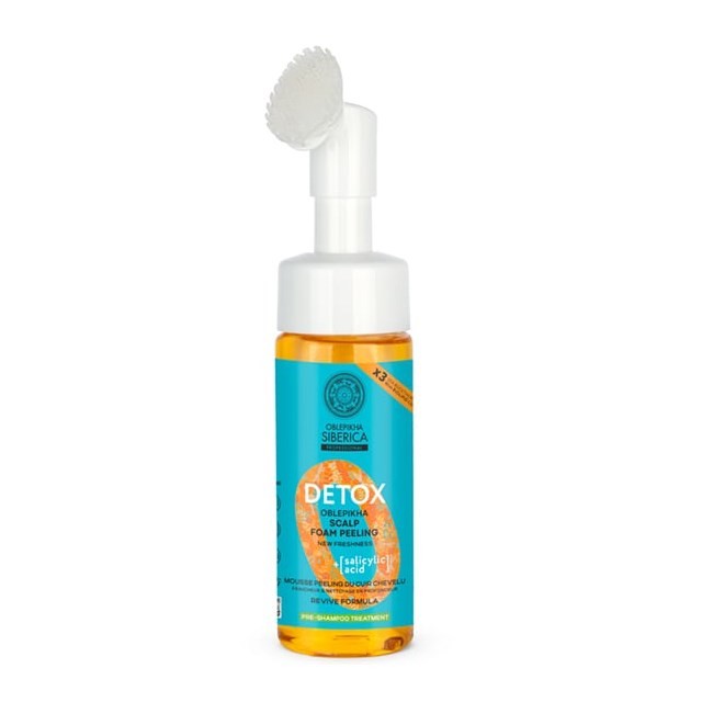 Natura Siberica Oblepikha O Professional Detox Scalp Exfoliating Foam 150ml (Αφρός Απολέπισης για το Τριχωτό της Κεφαλής με 3x Ιπποφαές & Σαλικυλικό Οξύ)