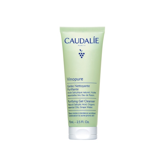 Caudalie Vinopure Purifying Gel Cleanser 75ml (Τζελ Καθαρισμού Προσώπου για Επιδερμίδα με Τάση Ακμής)