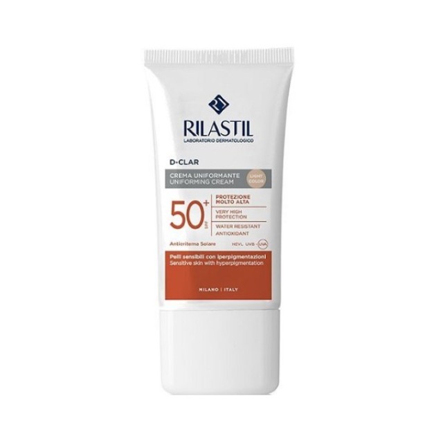 Rilastil D-Clar Daily Uniforming Cream Light SPF50+ 40ml (Αντηλιακή Κρέμα Προσώπου με Χρώμα σε Ανοιχτή Απόχρωση για Ομοιόμορφη Όψη)