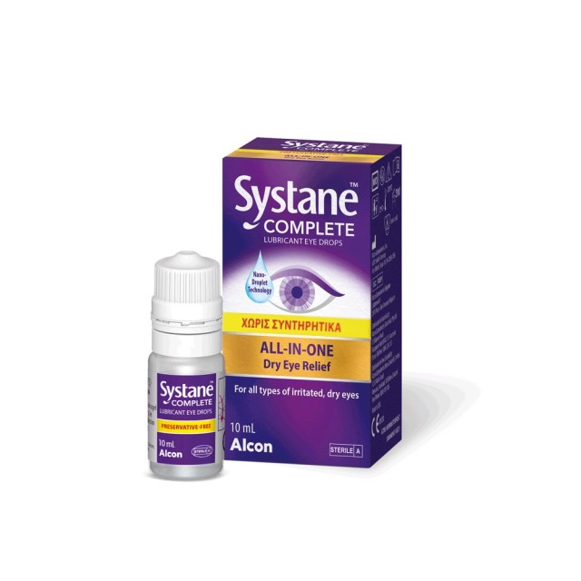 Systane Complete Eye Drops 10ml (Λιπαντικές Οφθαλμικές Σταγόνες Χωρίς Συντηρητικά για Όλους τους Τύπ