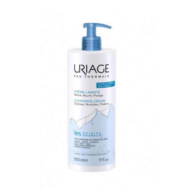 Uriage Cleansing Cream 500ml (Κρέμα Καθαρισμού για Πρόσωπο, Σώμα & Μαλλιά) 