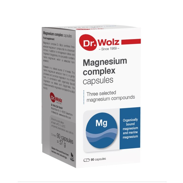 Dr. Wolz Magnesium Complex 90caps (Συμπλήρωμα Διατροφής με 3 Μορφές Μαγνησίου)
