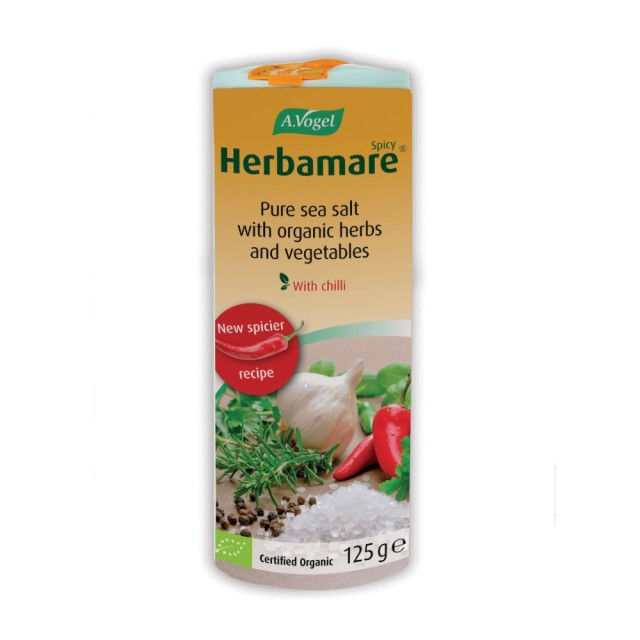 A.Vogel Herbamare Spicy 125gr (Θαλασσινό Αλάτι με Τσίλι, Λαχανικά, Βότανα & Φύκη του Ωκεανού)