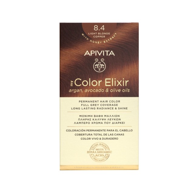 Apivita My Color Elixir N 8.4 (Βαφή Μαλλιών - Ξανθό Ανοιχτό Χάλκινο Χρώμα)  