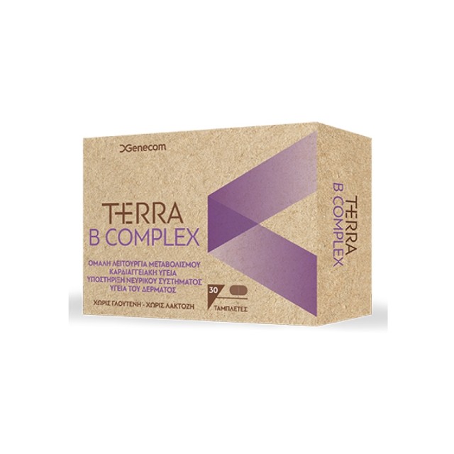 Genecom Terra B Complex 30 tabs (Συμπλήρωμα Διατροφής Σύμπλεγμα Βιταμινών Β)