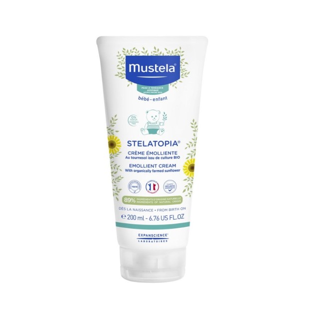 Mustela Stelatopia Emolient Cream 200ml (Βρεφική Μαλακτική Κρέμα Προσώπου & Σώματος για Δέρμα με Τάση Ατοπίας)