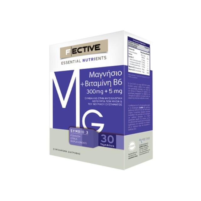 F/Ective Magnesium + Vitamin B6 300mg+5mg 30tabs