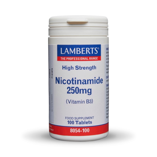 Lamberts Nicotinamide 250mg 100tabs (Συμπλήρωμα Διατροφής με Βιταμίνη Β3)