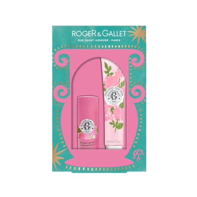 Roger & Gallet SET Rose Sublimating Lip Balm 3,5gr & Hand Cream 30ml (ΣΕΤ με Βάλσαμο Χειλιών & Ενυδατική Κρέμα Χεριών με Ροδοπέταλα Τριαντάφυλλου Δαμασκού)