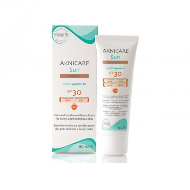 Synchroline Aknicare Sun Teintee SPF30 50ml (Αντηλιακή Κρέμα Προσώπου με Χρώμα για Λιπαρό Δέρμα)