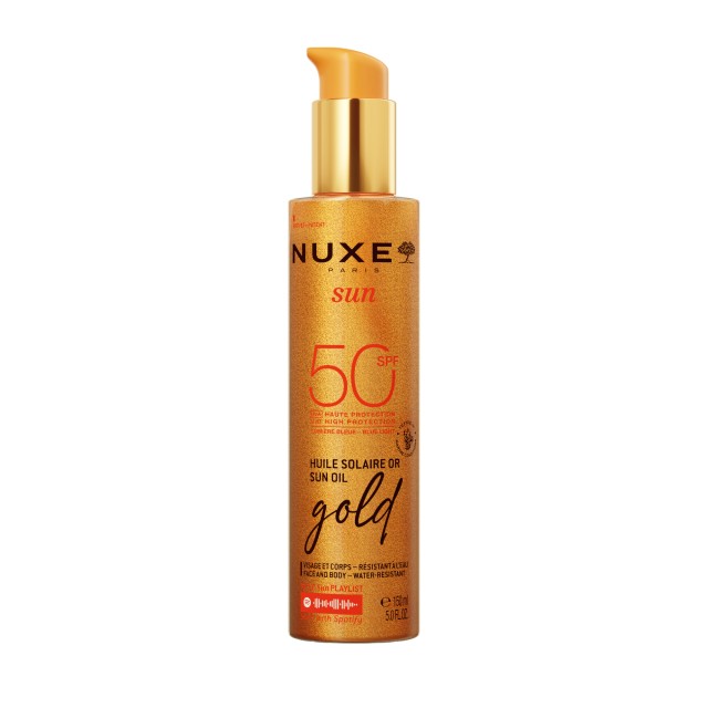 Nuxe Sun Oil Gold SPF50 150ml (Ιριδίζον Λάδι Μαυρίσματος Πολύ Υψηλής Προστασίας για Πρόσωπο & Σώμα)