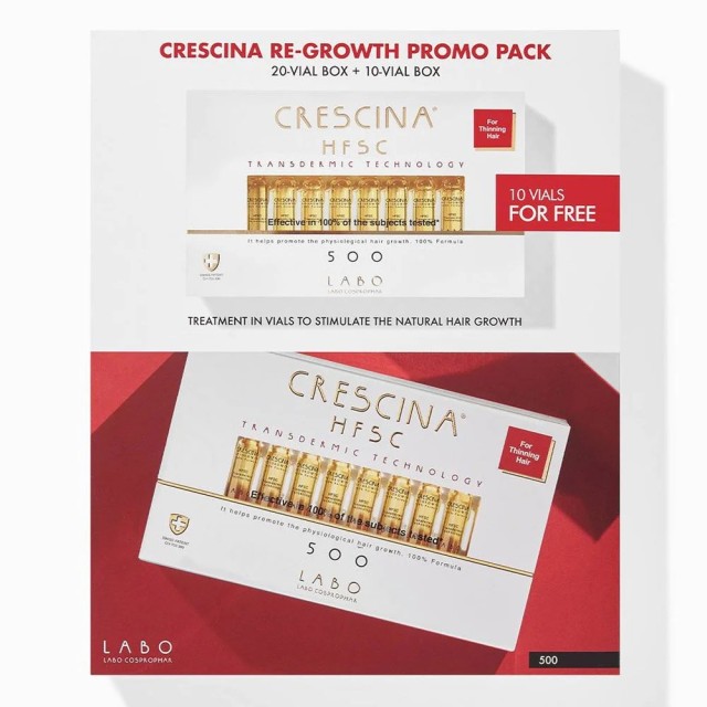 Crescina Transdermic HFSC Man 500 20x3,5ml & ΔΩΡΟ 10x3,5ml (Αγωγή για Άνδρες με Αραίωση Μαλλιών σε Μεσαίο Στάδιο)