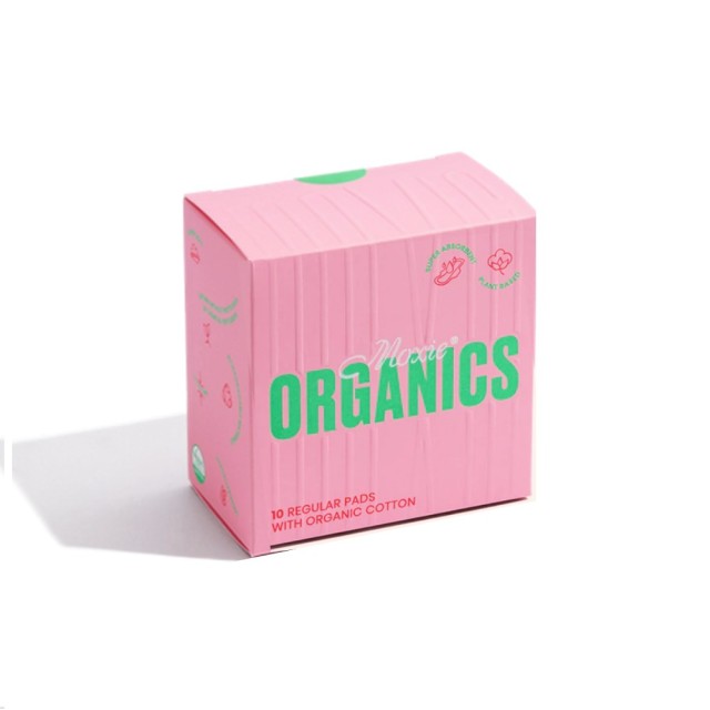 Moxie Organics Regular Pads 10τεμ (Σερβιέτες με Φτερά για Ελαφριά - Μέτρια Ροή)