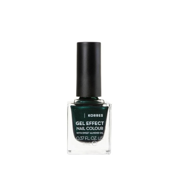Korres Gel Effect Nail Colour No89 Velvet Green 11ml (Ημιμόνιμο Βερνίκι Νυχιών με Αμυγδαλέλαιο - Βελ