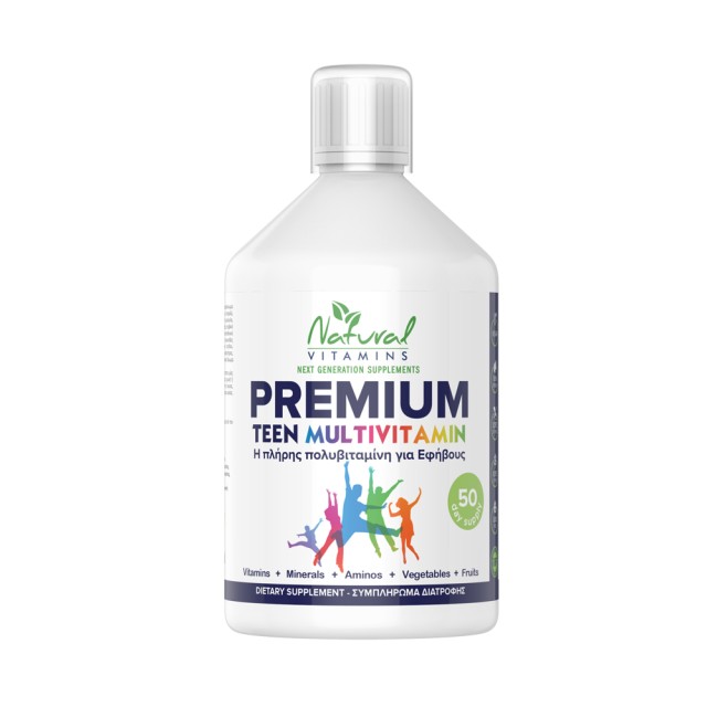 Natural Vitamins Premium Teen Multivitamin 500ml (Πλήρης Πολυβιταμίνη για Έφηβους με Γεύση Πορτοκάλι)