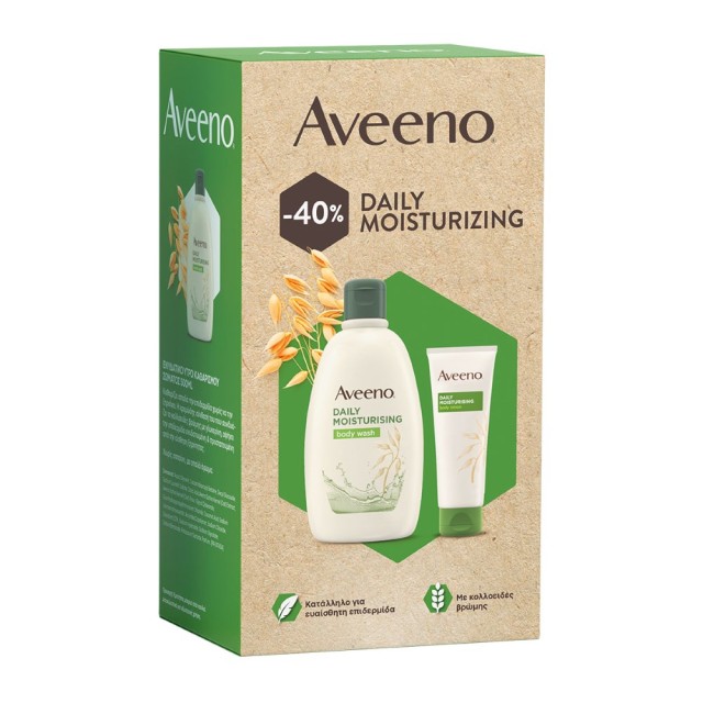 Aveeno SET Daily Moisturising Body Wash 500ml & Moisturising Lotion 200ml (ΣΕΤ Περιποίησης Σώματος για την Ευαίσθητη & Ξηρή Επιδερμίδα)