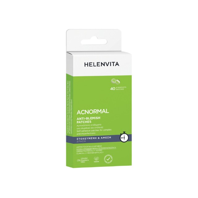 Helenvita ACNormal Anti Blemish Patches 40pcs (Διάφανα Αυτοκόλλητα Επιθέματα για Τοπική Εφαρμογή για Λιπαρή Επιδερμίδα με Τάση Ακμής) 