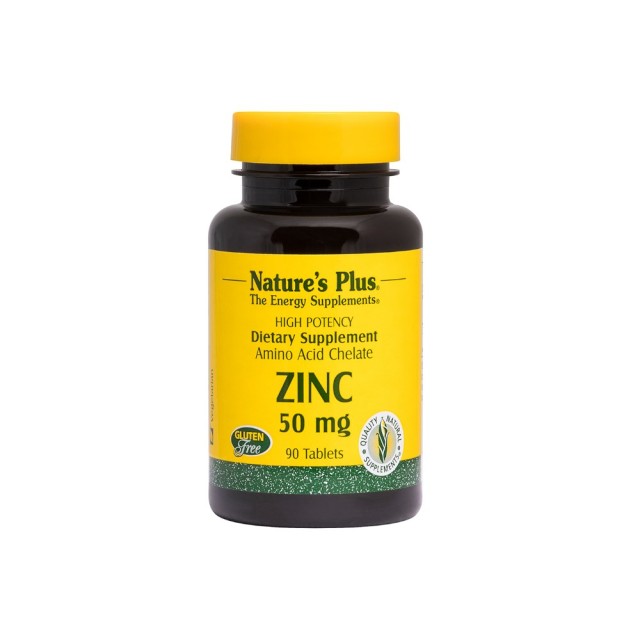 Natures Plus Zinc 50mg 90tabs (Χηλικός Ψευδάργυρος 90tabs)