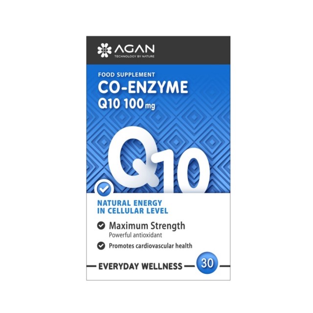 Agan Co-enzyme Q10 100mg 30tabs (Συμπλήρωμα Διατροφής με Συνένζυμο Q10 για Αντιοξειδωτική Προστασία 