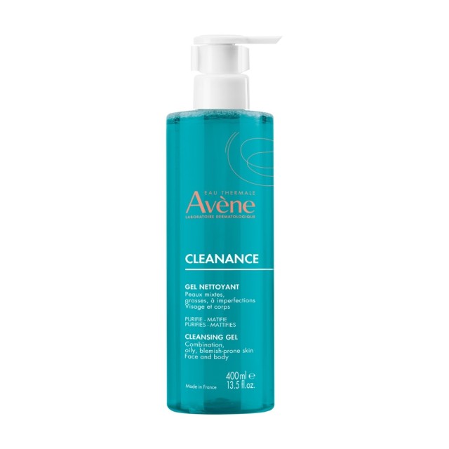 Avene Cleanance Cleansing Gel 400ml (Τζελ Καθαρισμού για Πρόσωπο & Σώμα)