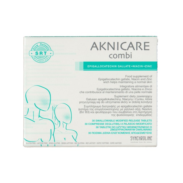 Synchroline Aknicare Combi 30 tabs (Συμπλήρωμα Διατροφής για τη Διατήρηση της Φυσιολογικής Επιδερμίδας)