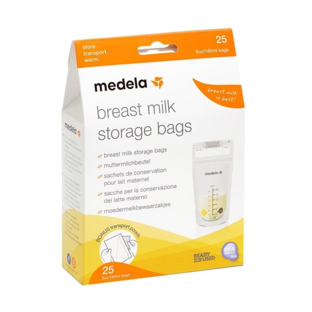 Medela Breast Milk Storage Bags 25τεμ (Σακουλάκια Φύλαξης Μητρικού Γάλακτος)