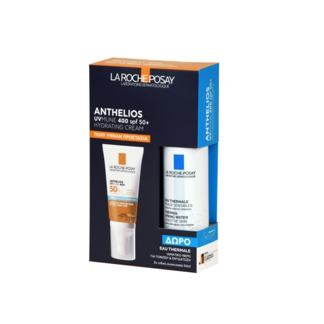 La Roche Posay SET Anthelios UVMUNE400 SPF50+ Hydrating Cream 50ml & ΔΩΡΟ La Roche Posay Eau Thermale Spray 50ml (ΣΕΤ με Αντηλιακή Ενυδατική Κρέμα Προσώπου με Άρωμα & ΔΩΡΟ Ιαματικό Νερό)