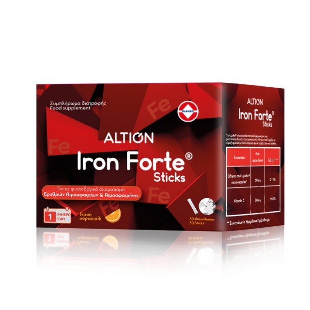 Αltion Iron Forte Sticks 30φακελίσκοι (Συμπλήρωμα Διατροφής Σιδήρου Διασπειρόμενο στο Στόμα)