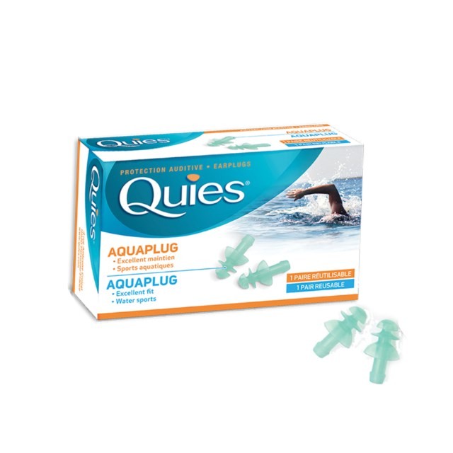 Quies Aquaplug Earplugs 1 ζευγάρι (Ωτοασπίδες για Πλήρη Προστασία στο Νερό)